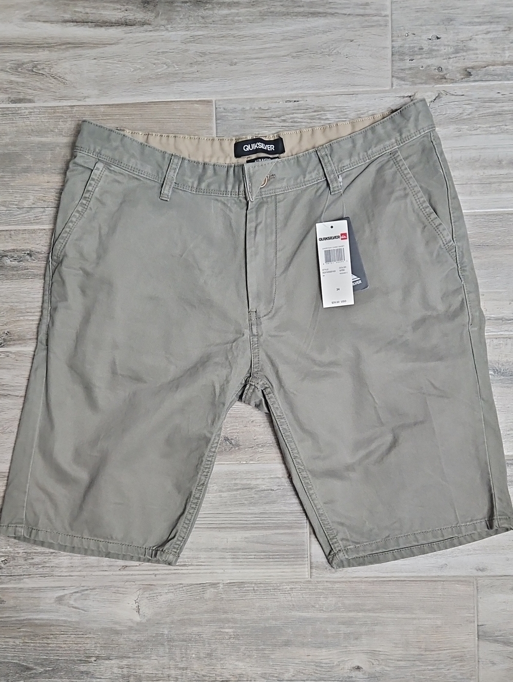 Quiksilver Men's Olive Green Flat Front Shorts NWT